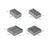 Set of 4 Drawer Organizers - Fabric - Dark Grey - Collapsible and Foldable for Clothing Accessories