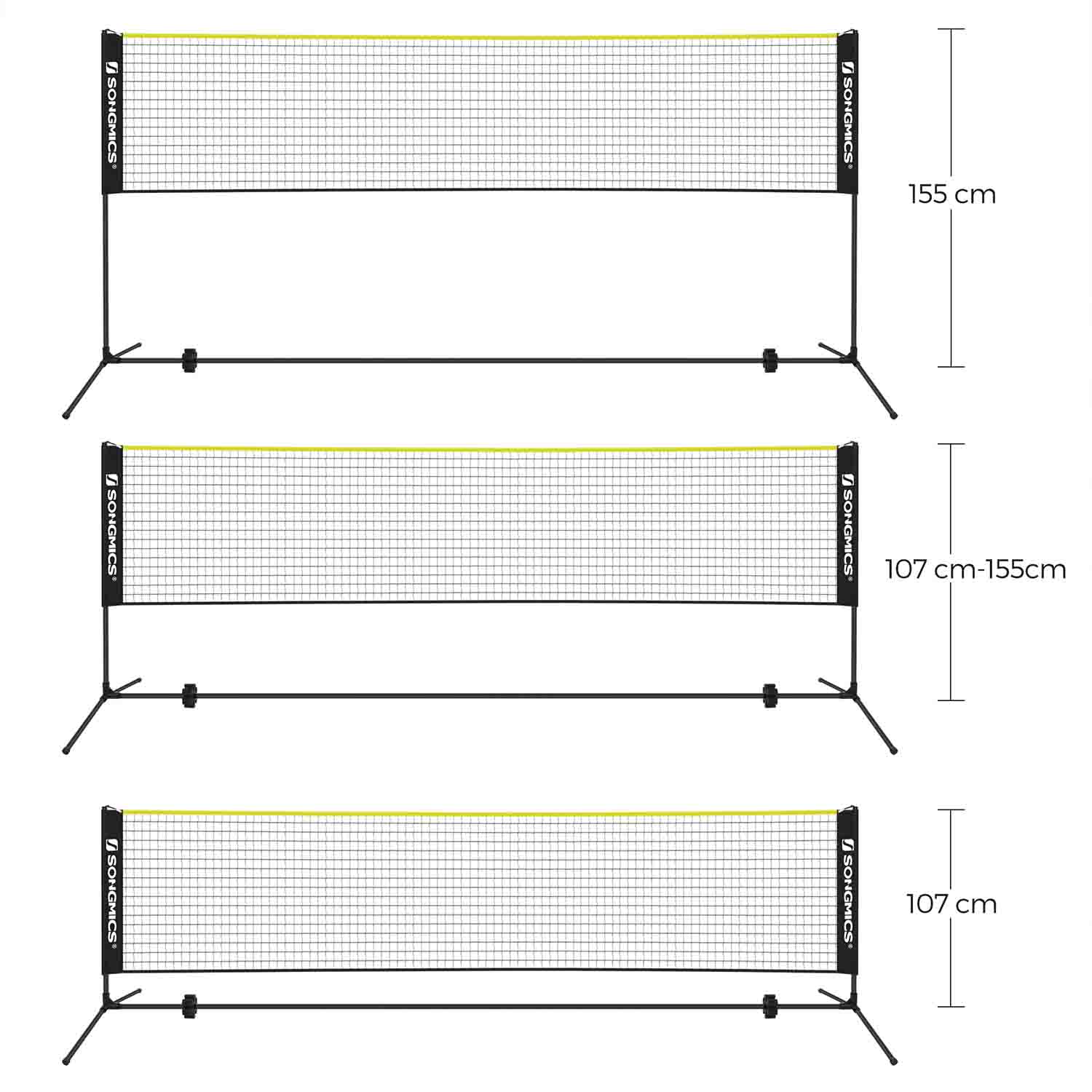 Portable Badminton Net - 5m - Adjustable Poles