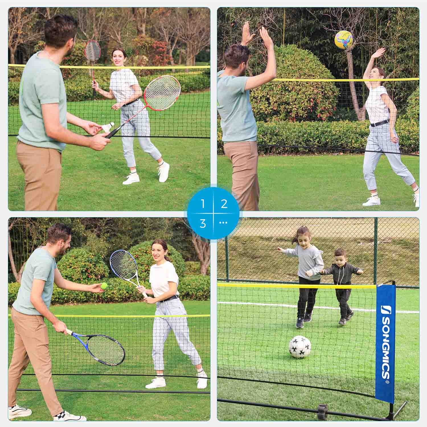 Badminton Net Set - 5m - Adjustable Height