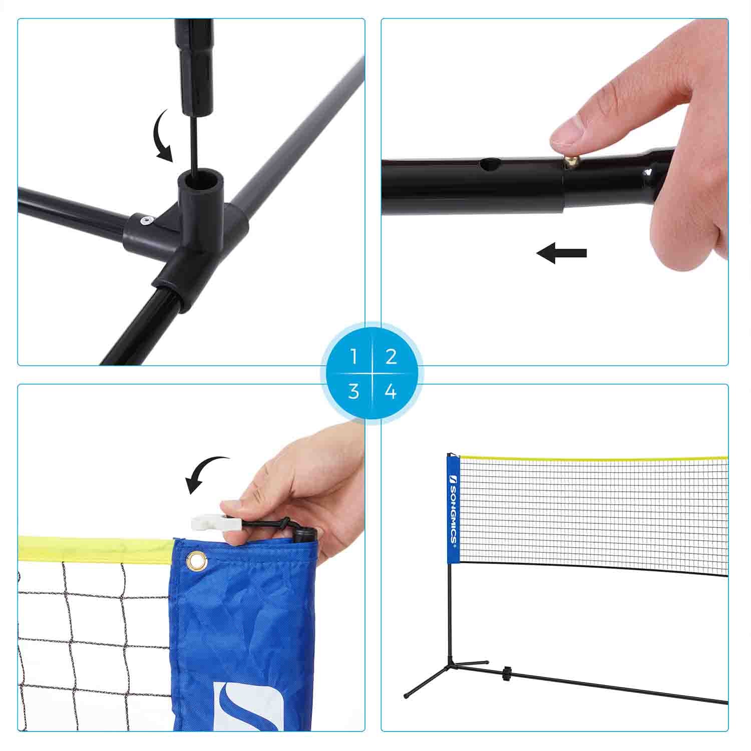 Badminton Net Set - 5m - Adjustable Height