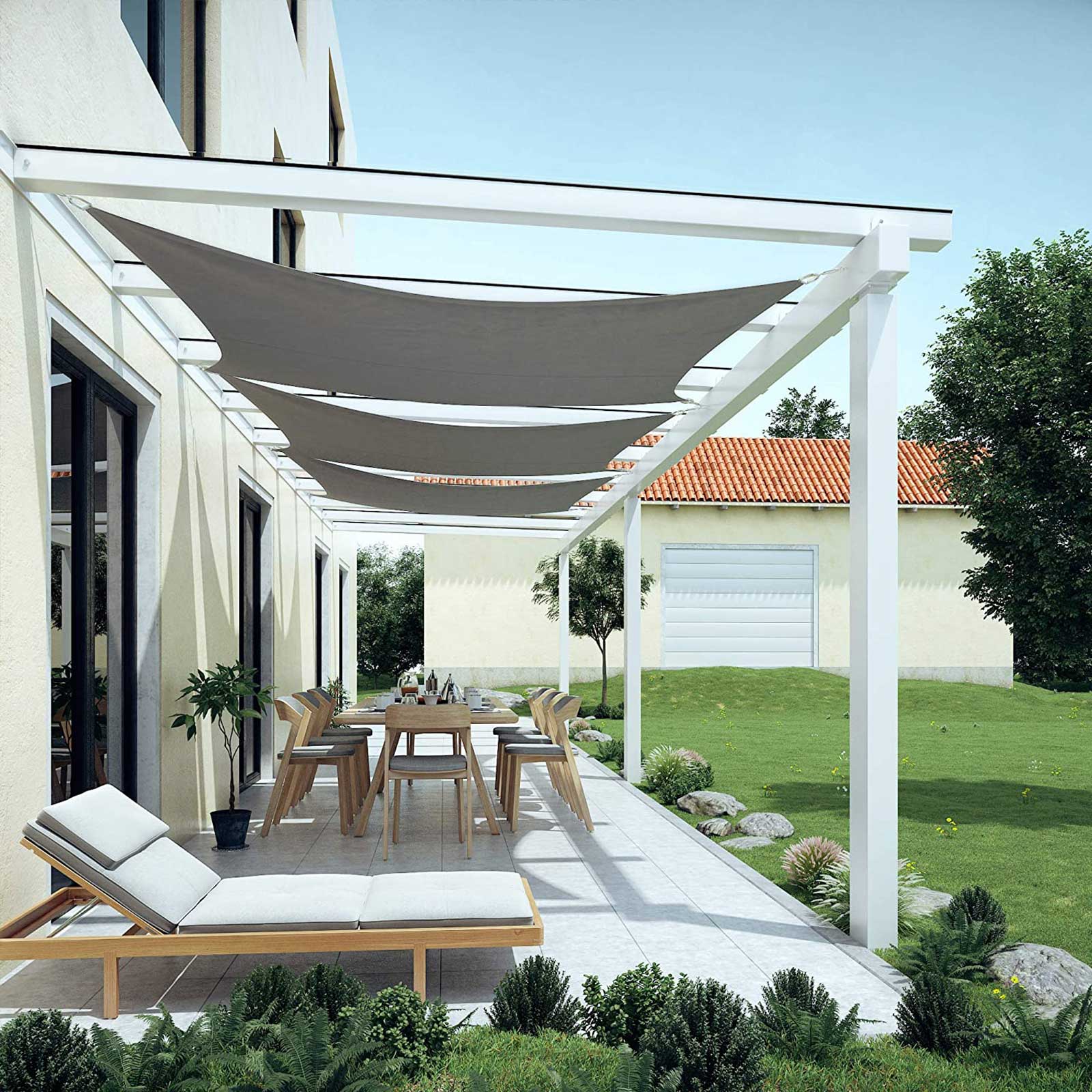 Sun Shade Sail - Tear-Resistant Polyester - Smoky Grey - 93% UV Protection