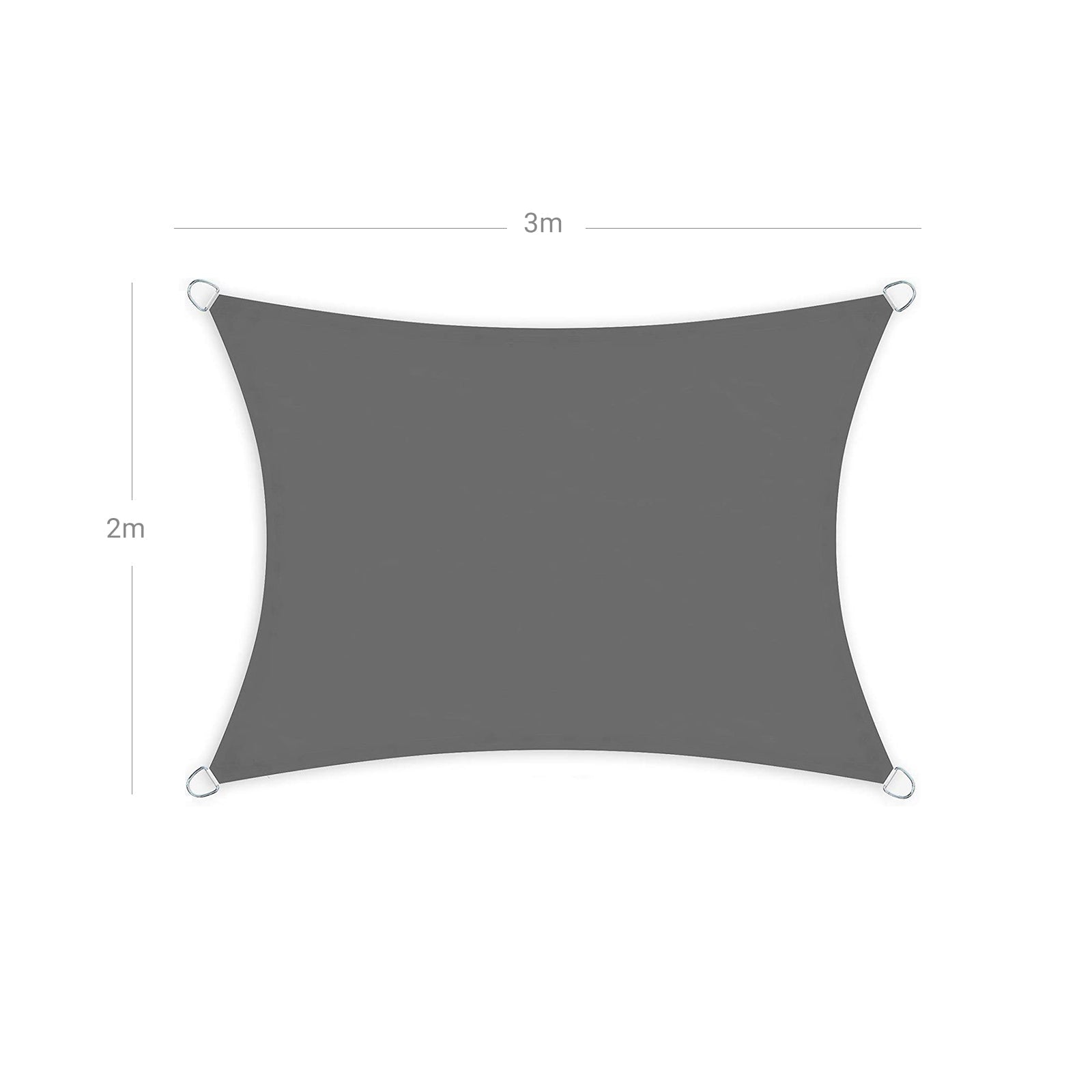 Sun Shade Sail - Tear-Resistant Polyester - Smoky Grey - 93% UV Protection