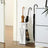 Umbrella Stand - Metal - White - Square with Hooks and Drip Tray