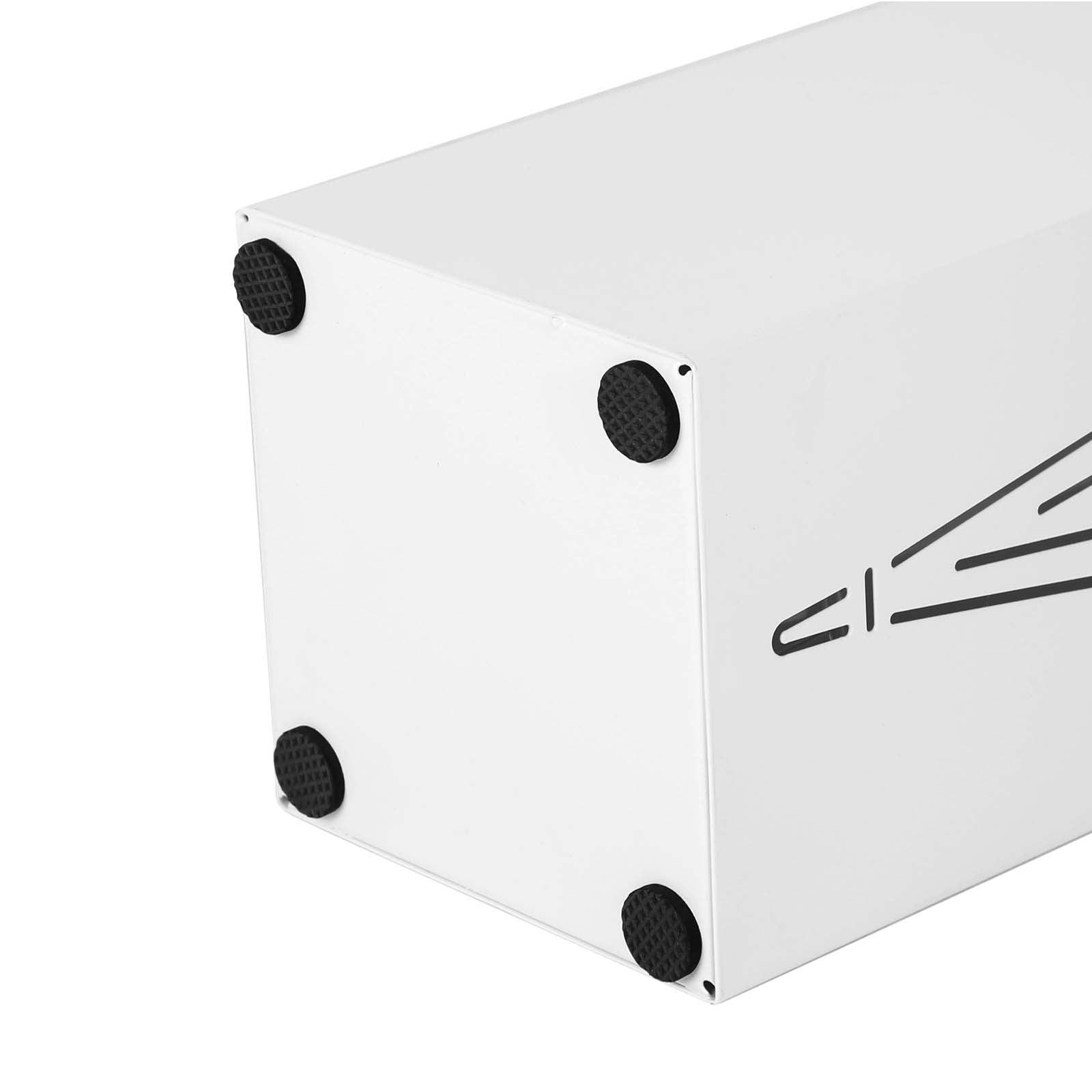 Umbrella Stand - Metal - White - Square with Hooks and Drip Tray