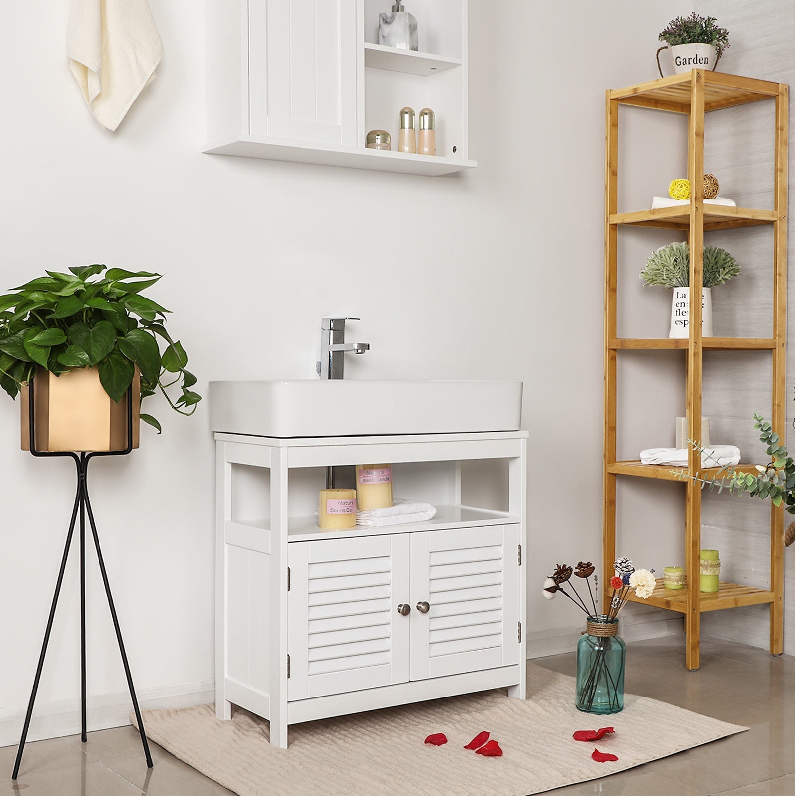 Under Sink Cabinet - MDF - White - Damp-Resistant