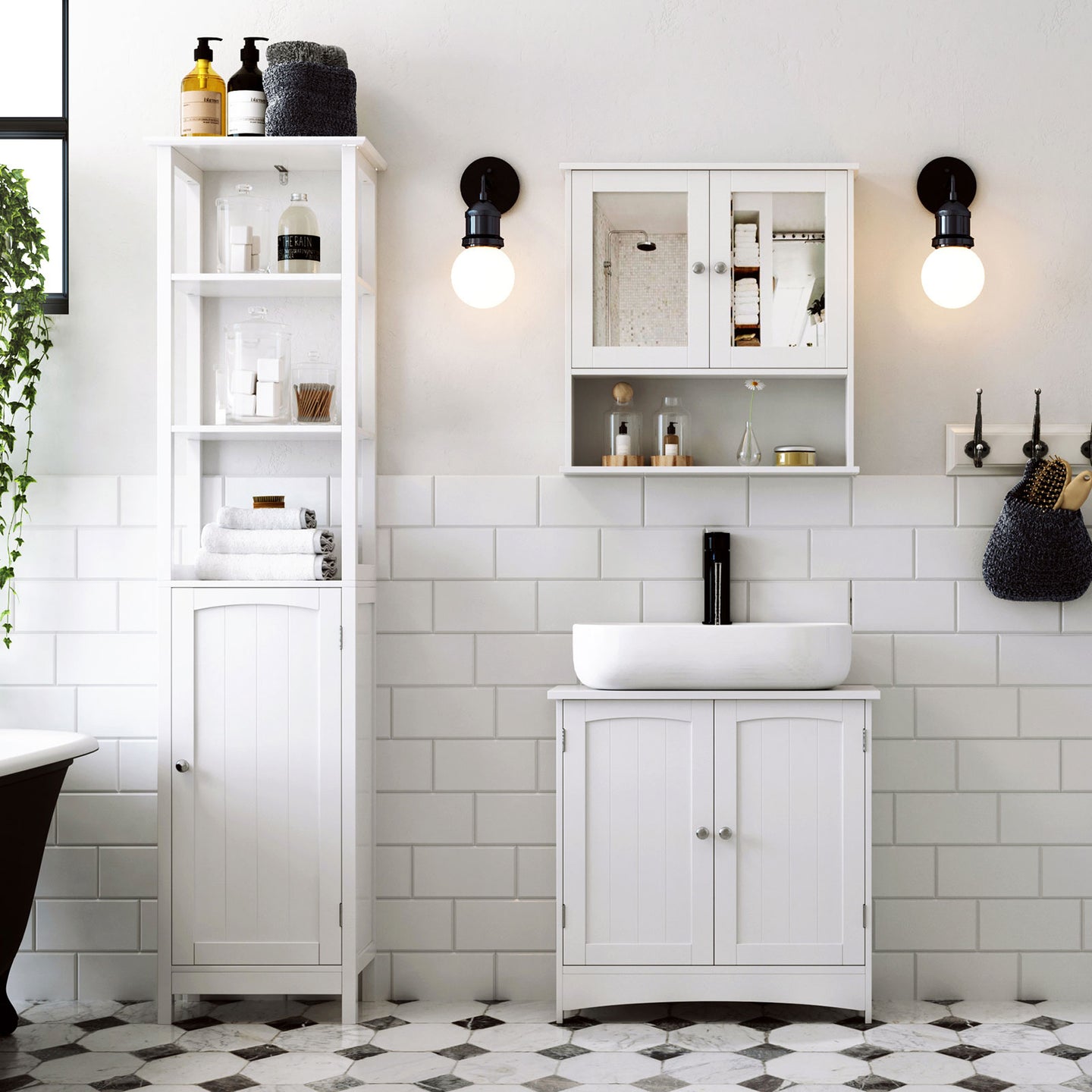 Under Sink Storage Cabinet - MDF - White