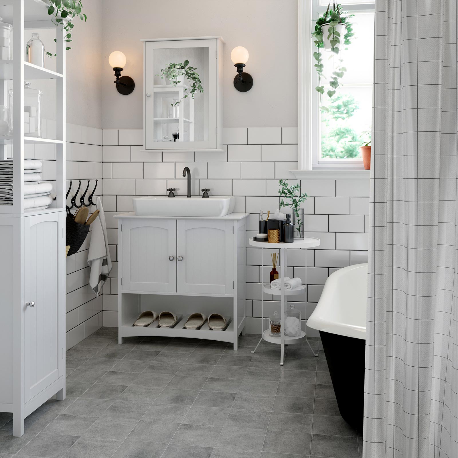 Under Sink Storage Cabinet - MDF - White