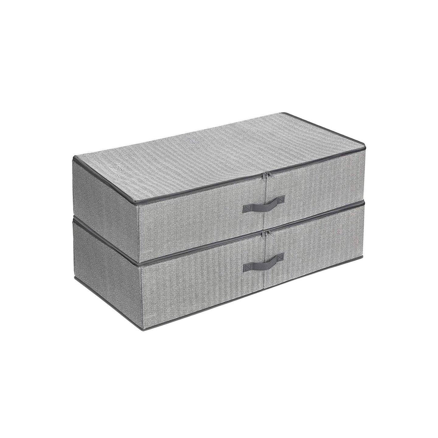 Underbed Storage Bag - Fabric - Grey - Foldable with Adjustable Divider