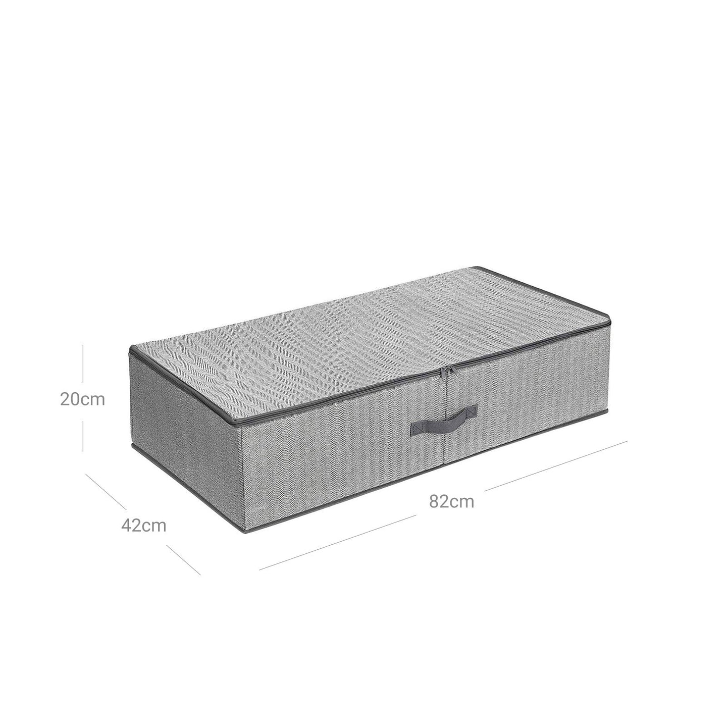 Underbed Storage Bag - Fabric - Grey - Foldable with Adjustable Divider