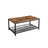 Coffee Table - Wood - Rustic Brown - Large Storage with Dense Mesh Shelf