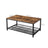 Coffee Table - Wood - Rustic Brown - Large Storage with Dense Mesh Shelf