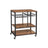 Utility Kitchen Cart - Metal - Rustic Brown - Mobile with Storage Shelves and Bottle Holder
