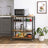 Utility Kitchen Cart - Metal - Rustic Brown - Mobile with Storage Shelves and Bottle Holder