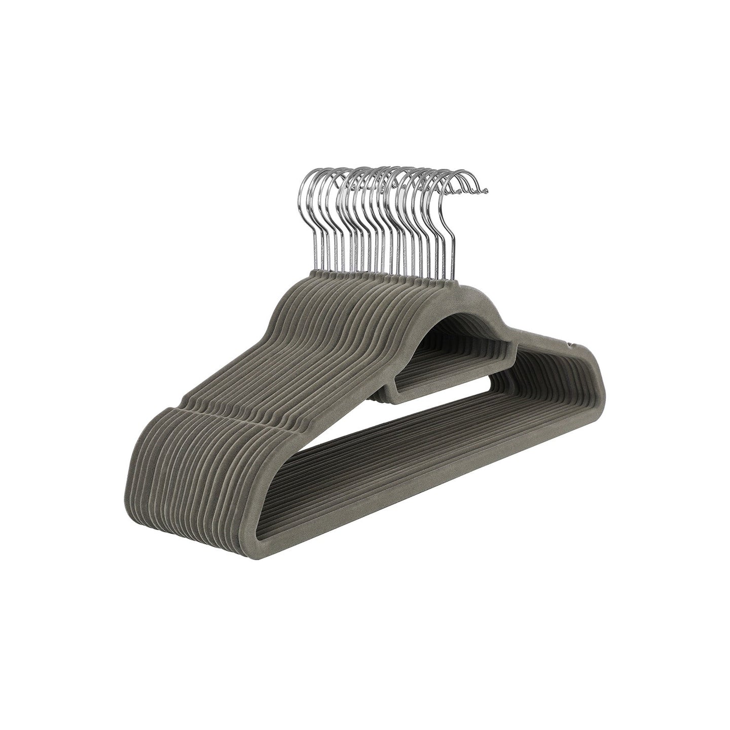 Velvet Clothes Hangers - Velvet - Grey - Ultra Thin Space Saving with Tie Organizer and 360 Degree Swivel Hook