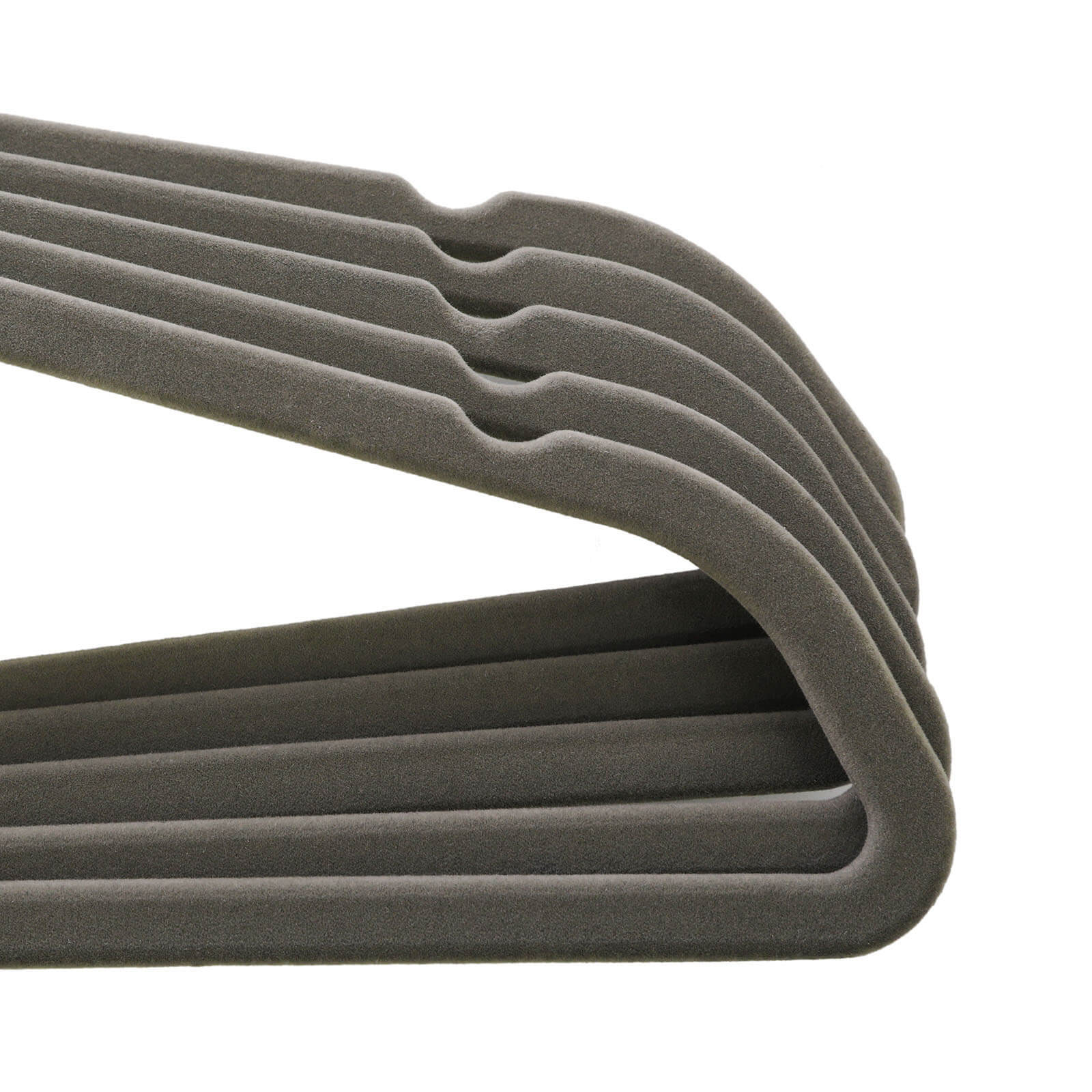 Velvet Clothes Hangers - Velvet - Grey - Ultra Thin Space Saving with Tie Organizer and 360 Degree Swivel Hook