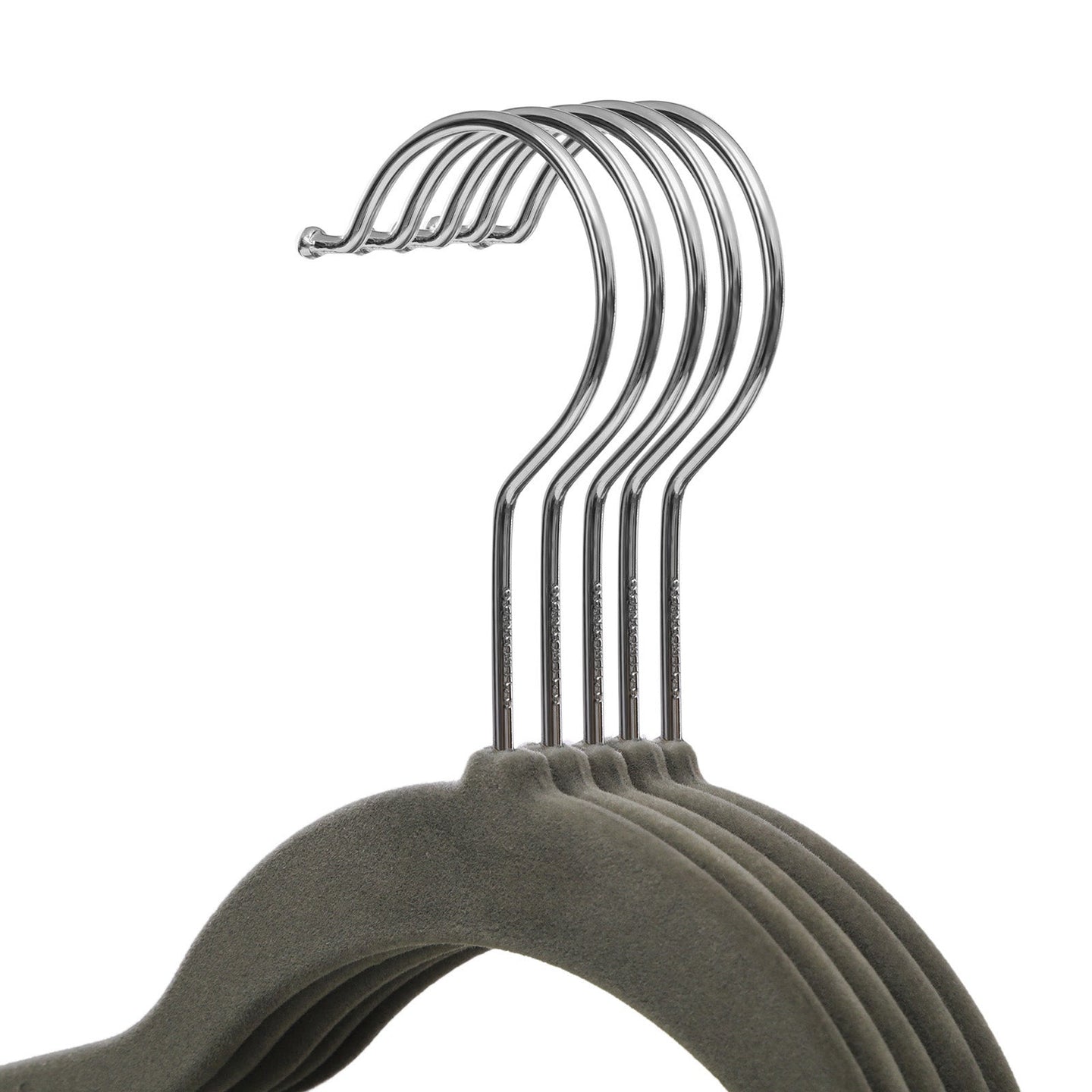 Velvet Clothes Hangers - Velvet - Grey - Ultra Thin Space Saving with Tie Organizer and 360 Degree Swivel Hook