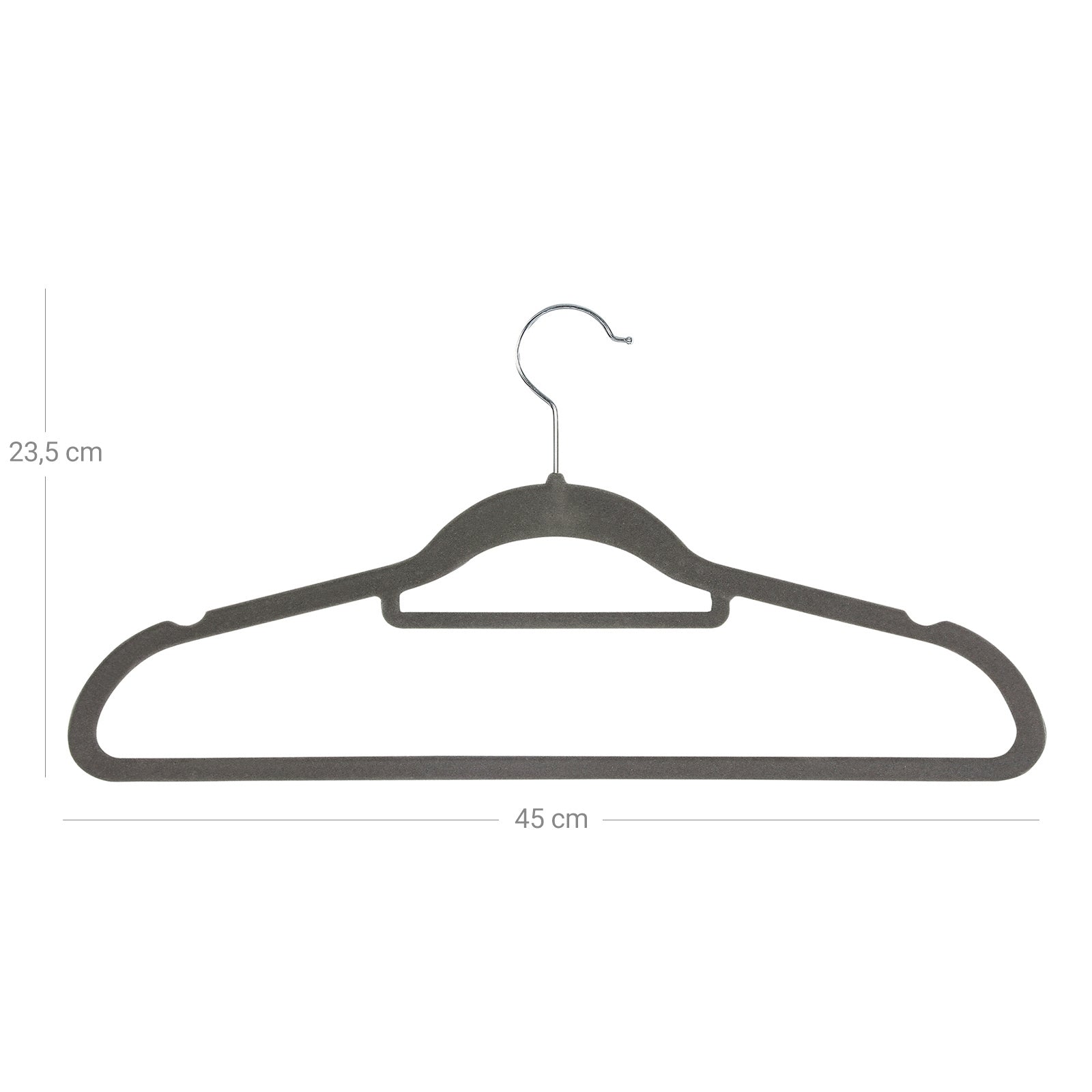 Velvet Clothes Hangers - Velvet - Grey - Ultra Thin Space Saving with Tie Organizer and 360 Degree Swivel Hook