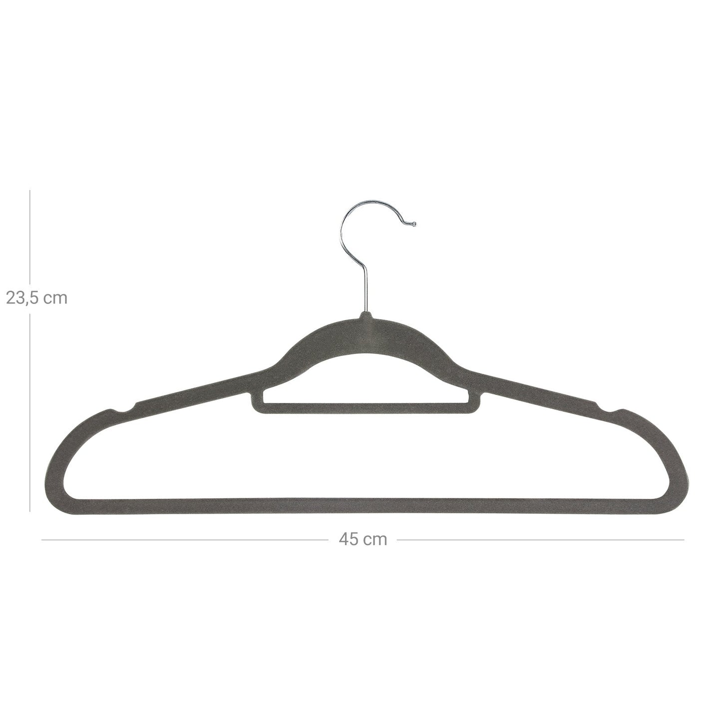 Velvet Clothes Hangers - Velvet - Grey - Ultra Thin Space Saving with Tie Organizer and 360 Degree Swivel Hook