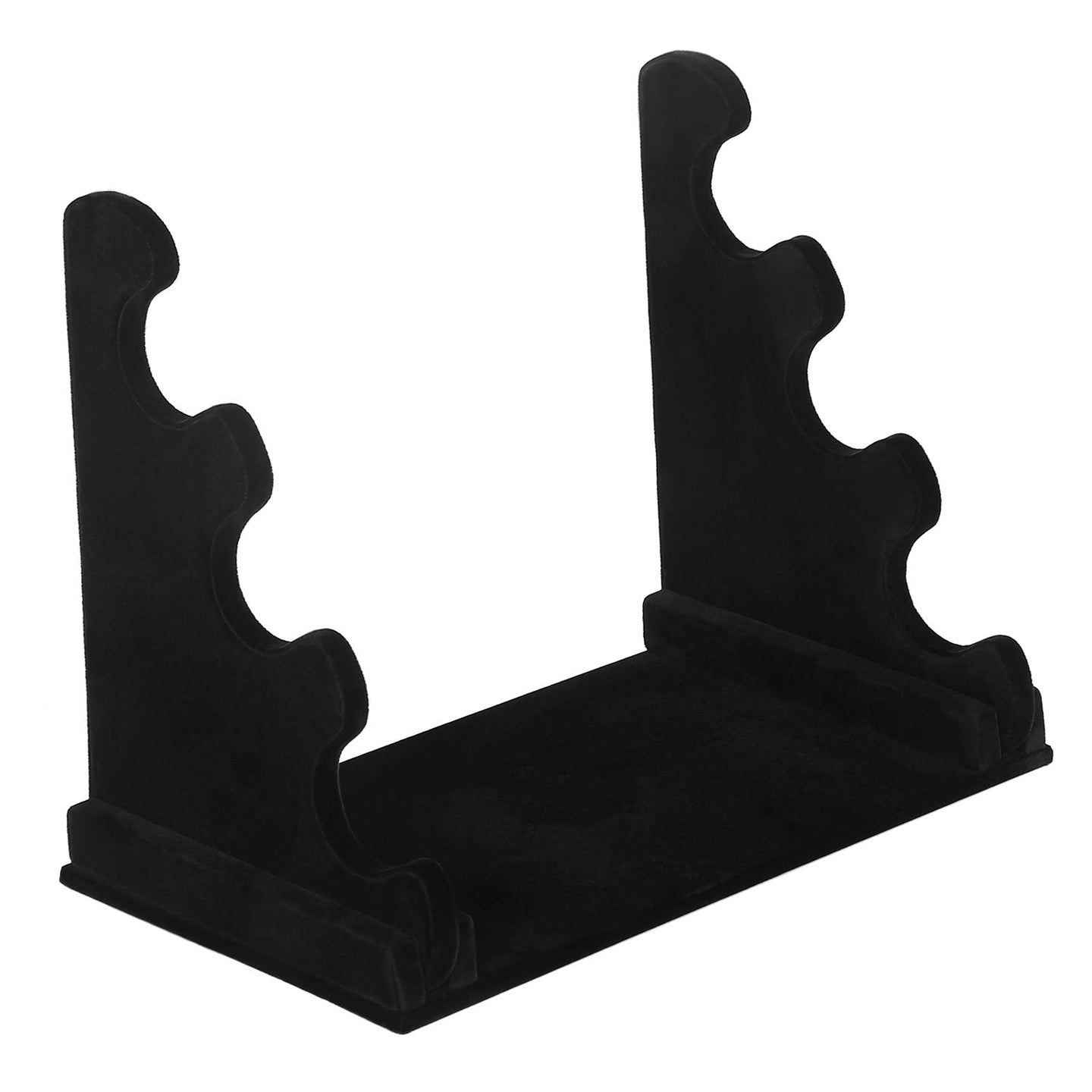 Jewellery Display Stand - Velvet - Black - 3-Bar Tangle-Free Organizer