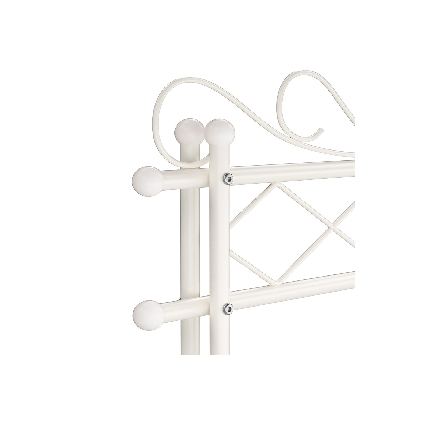 Vintage Coat Rack - Metal - Cream - Includes Garment Rail and 2 Shelves