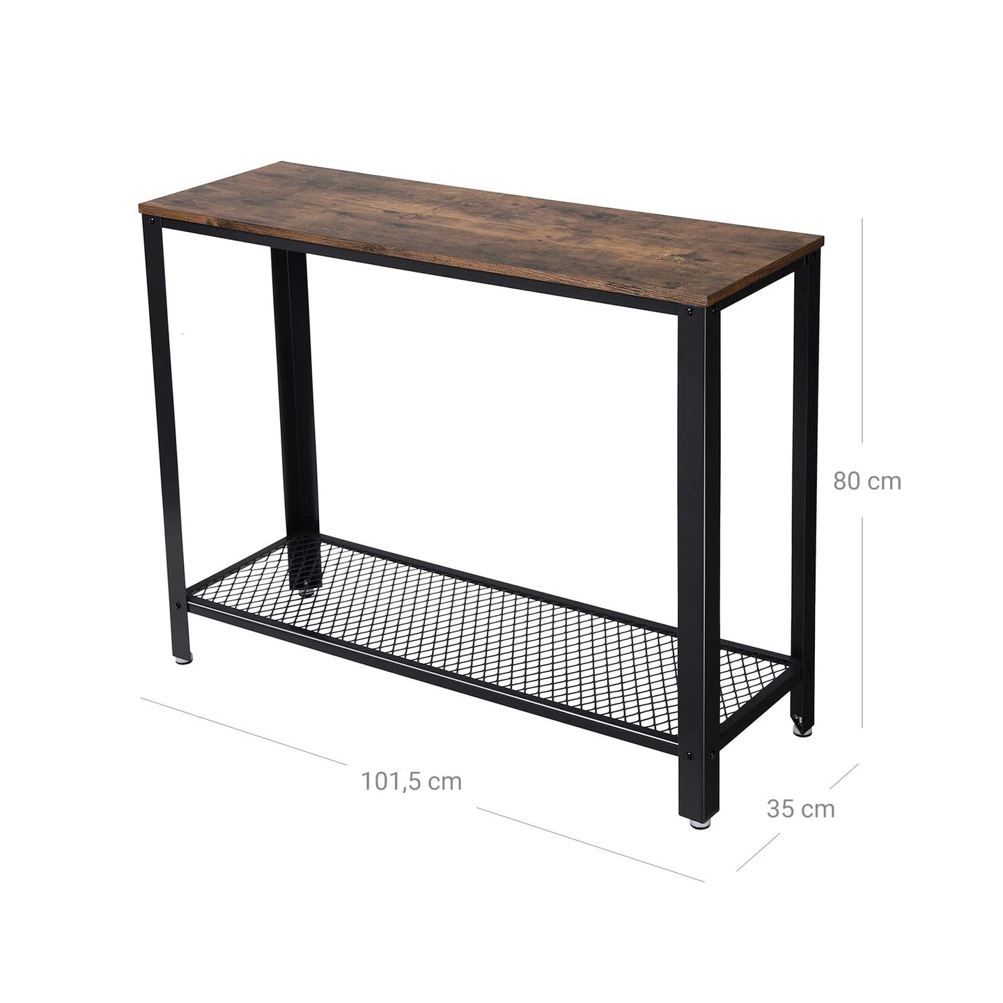 Vintage Console Table - Wood - Brown - Stable Design for Entryway and Living Room