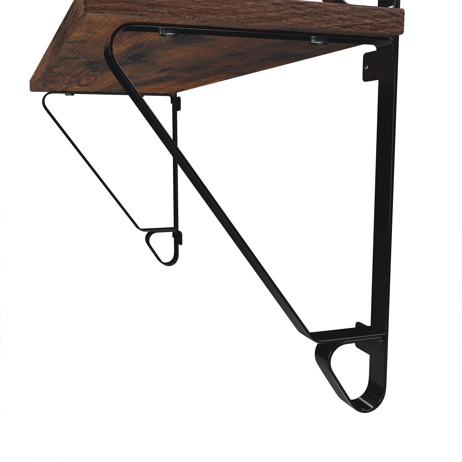 Vintage Floating Shelves - Wood - Rustic Brown - Set of 2 Wall Mounted Display Ledges