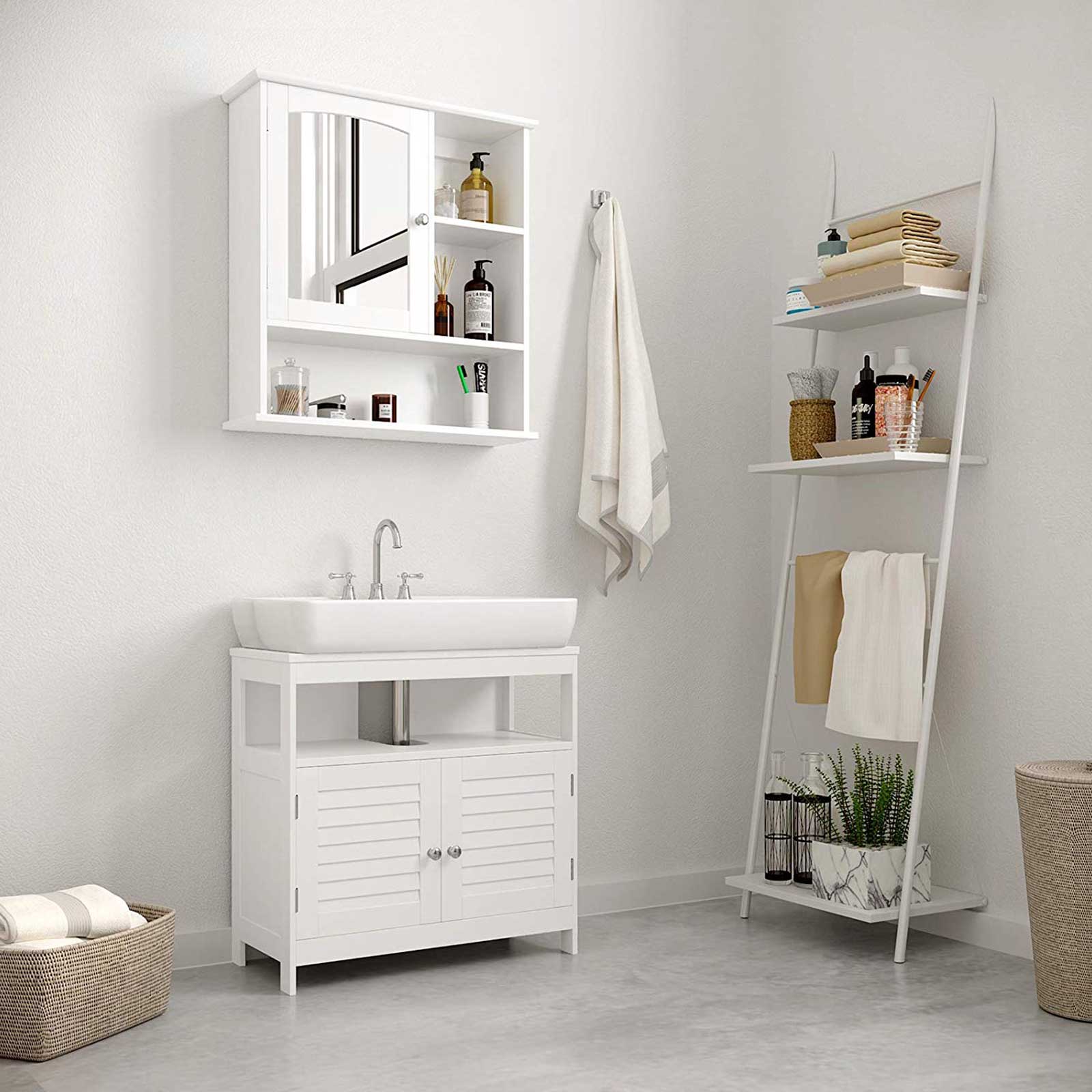 Wall Cabinet - White - Wooden