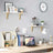 Floating Wall Mounted Shelves - Wood - White and Natural - Set of 2