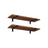 Wall Mounted Floating Shelves - MDF - Brown & Black - Set of 2