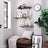 Wall Mounted Floating Shelves - MDF - Brown & Black - Set of 2