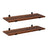 Wall Mounted Floating Shelves - MDF - Brown & Black - Set of 2