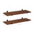 Wall Mounted Floating Shelves - MDF - Brown & Black - Set of 2