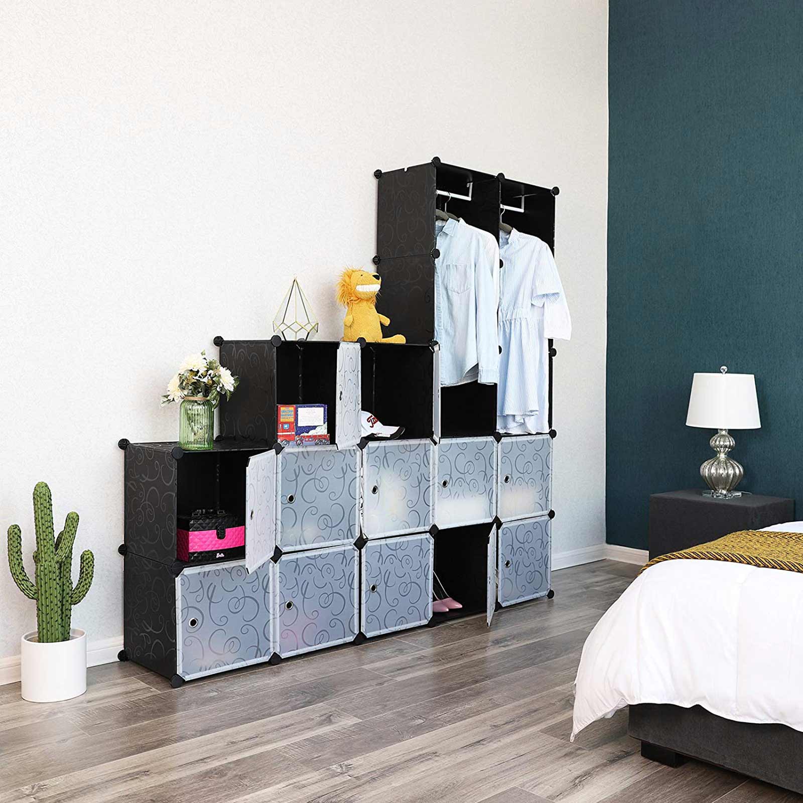 Wardrobe - Metal - Black - Two Clothes Rails