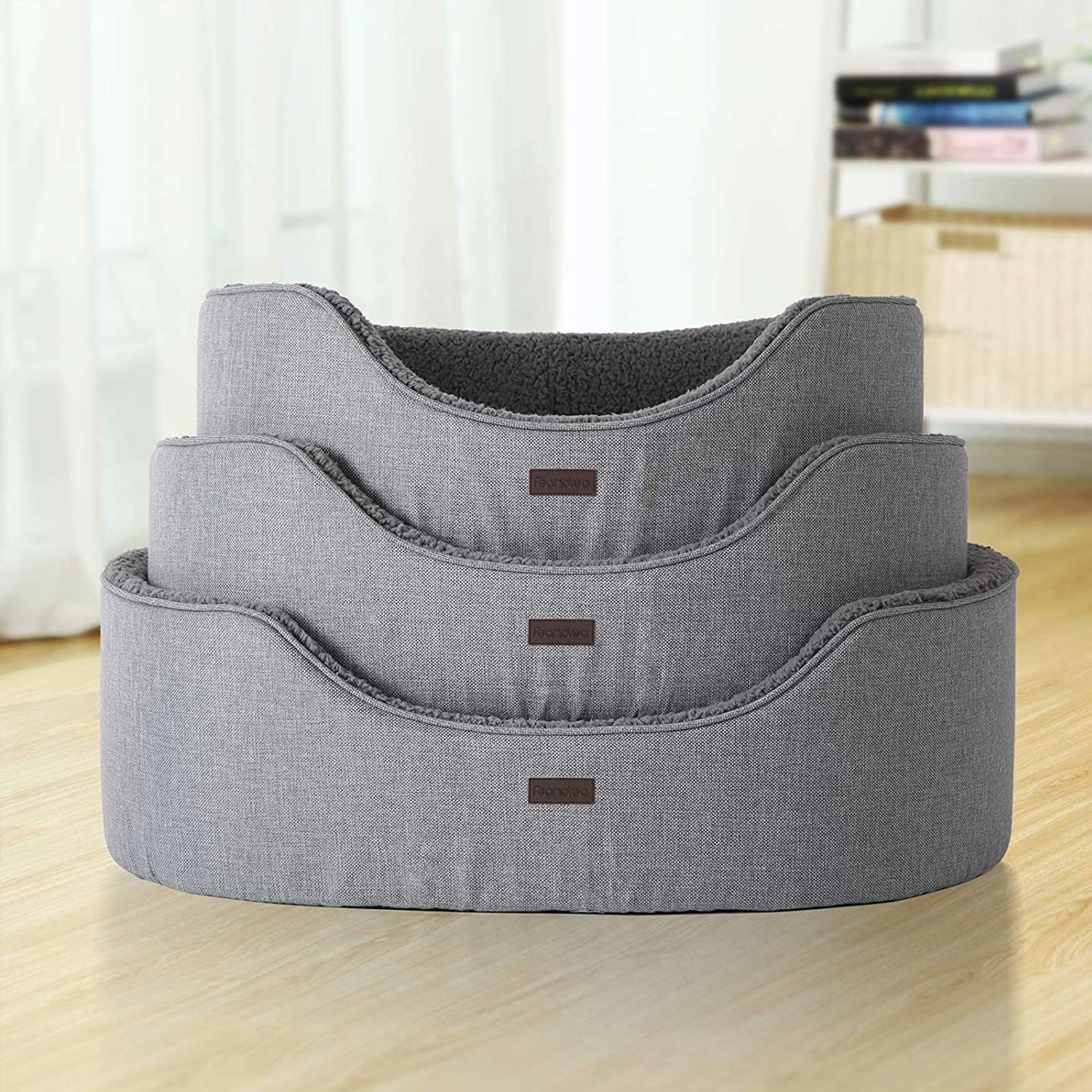 Dog Bed - Fabric - Multicolor - Washable and Reversible Cushion