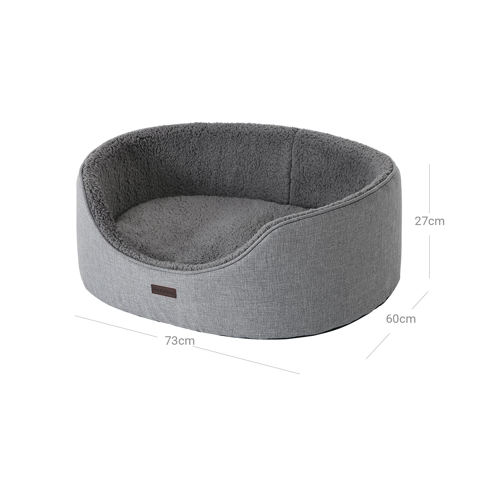 Dog Bed - Fabric - Multicolor - Washable and Reversible Cushion