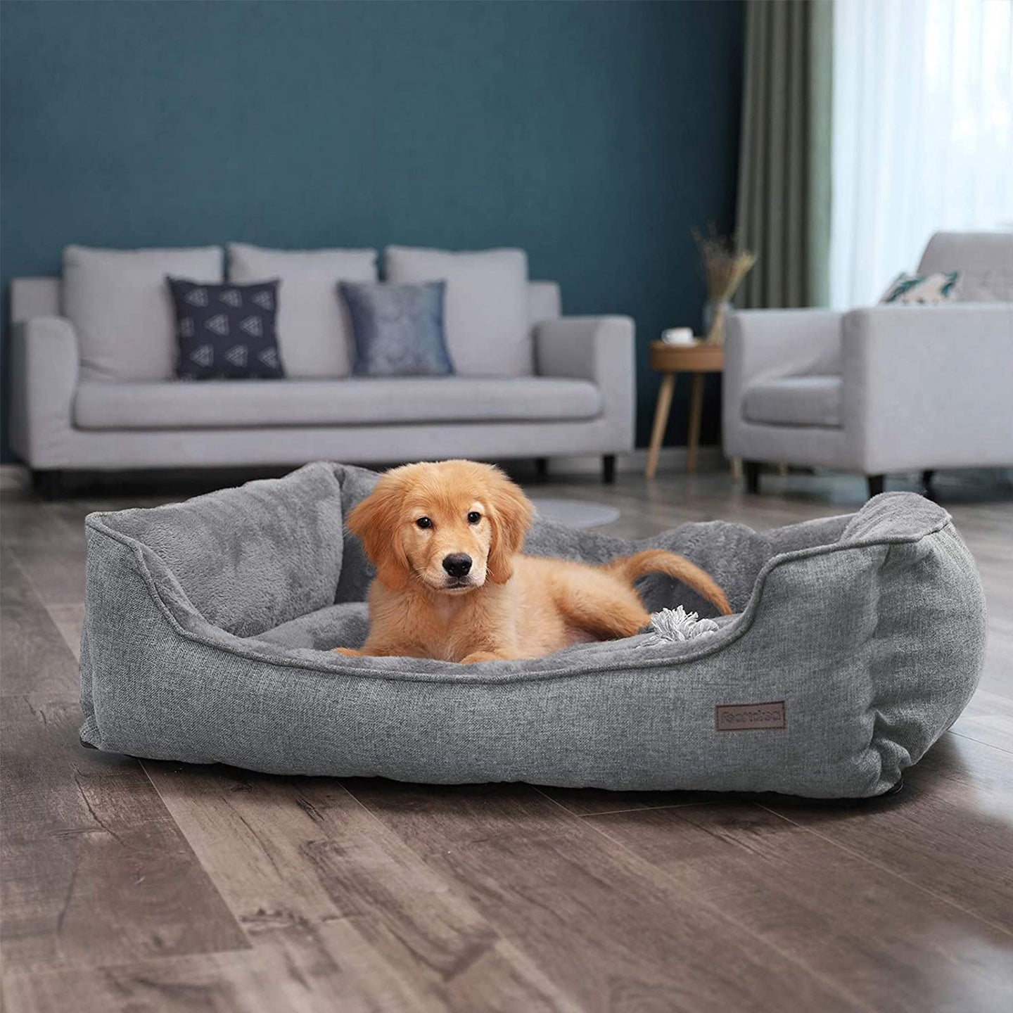 Dog Bed - Fabric - Brown - XXL with Removable Cover