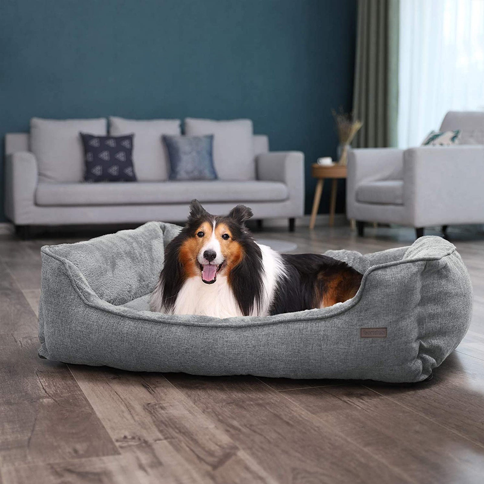 Dog Bed - Fabric - Brown - XXL with Removable Cover