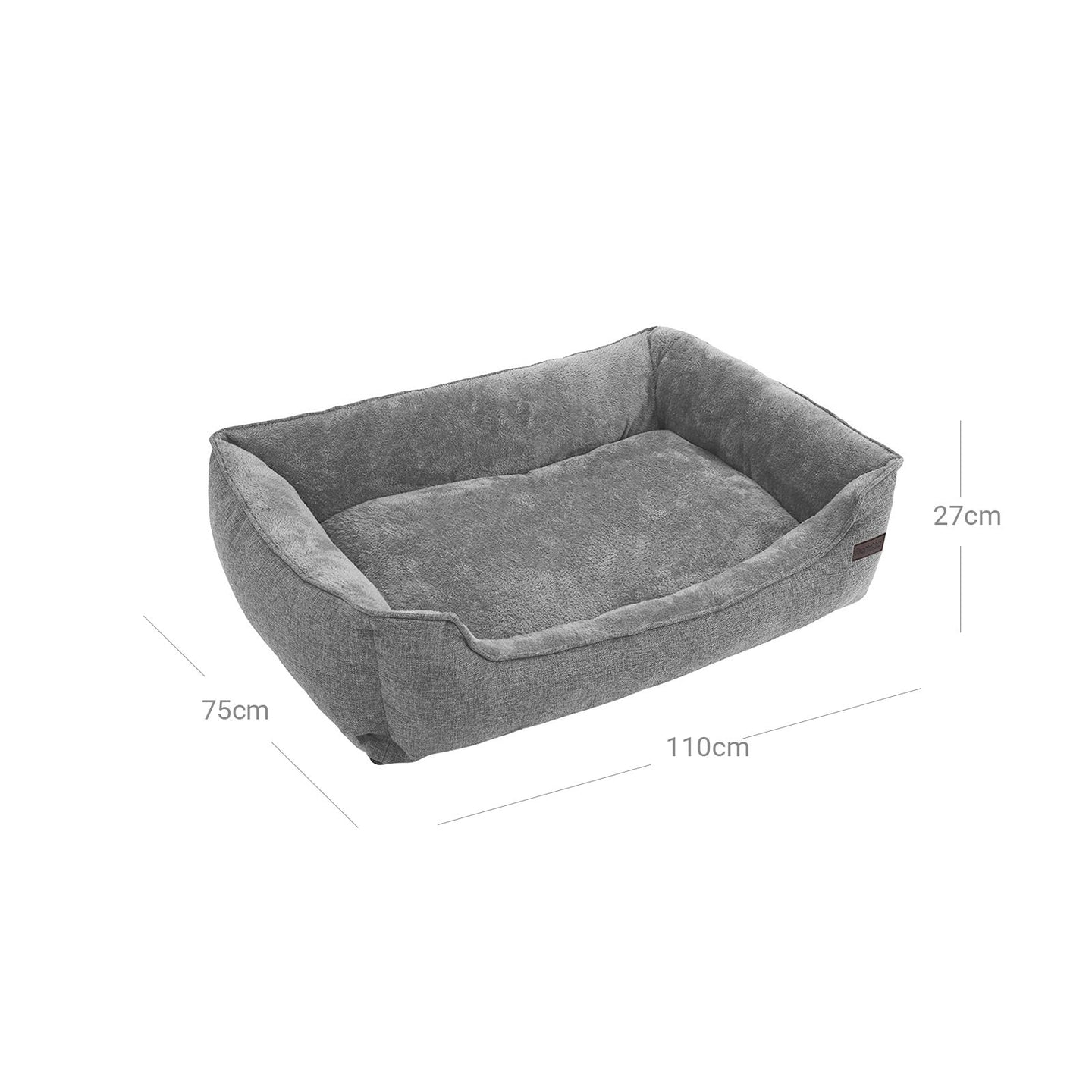 Dog Bed - Fabric - Brown - XXL with Removable Cover