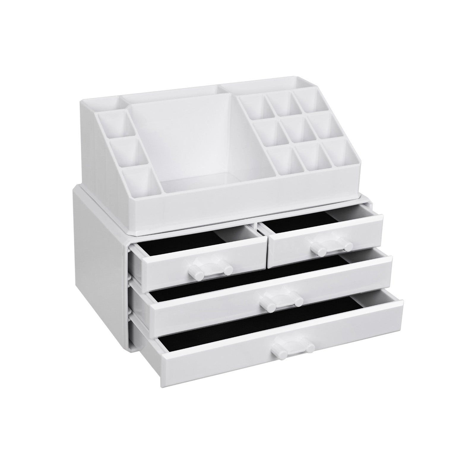 Acrylic Makeup Organizer - Acrylic - White - 4 Drawer Storage Solution for Cosmetics and Jewelry