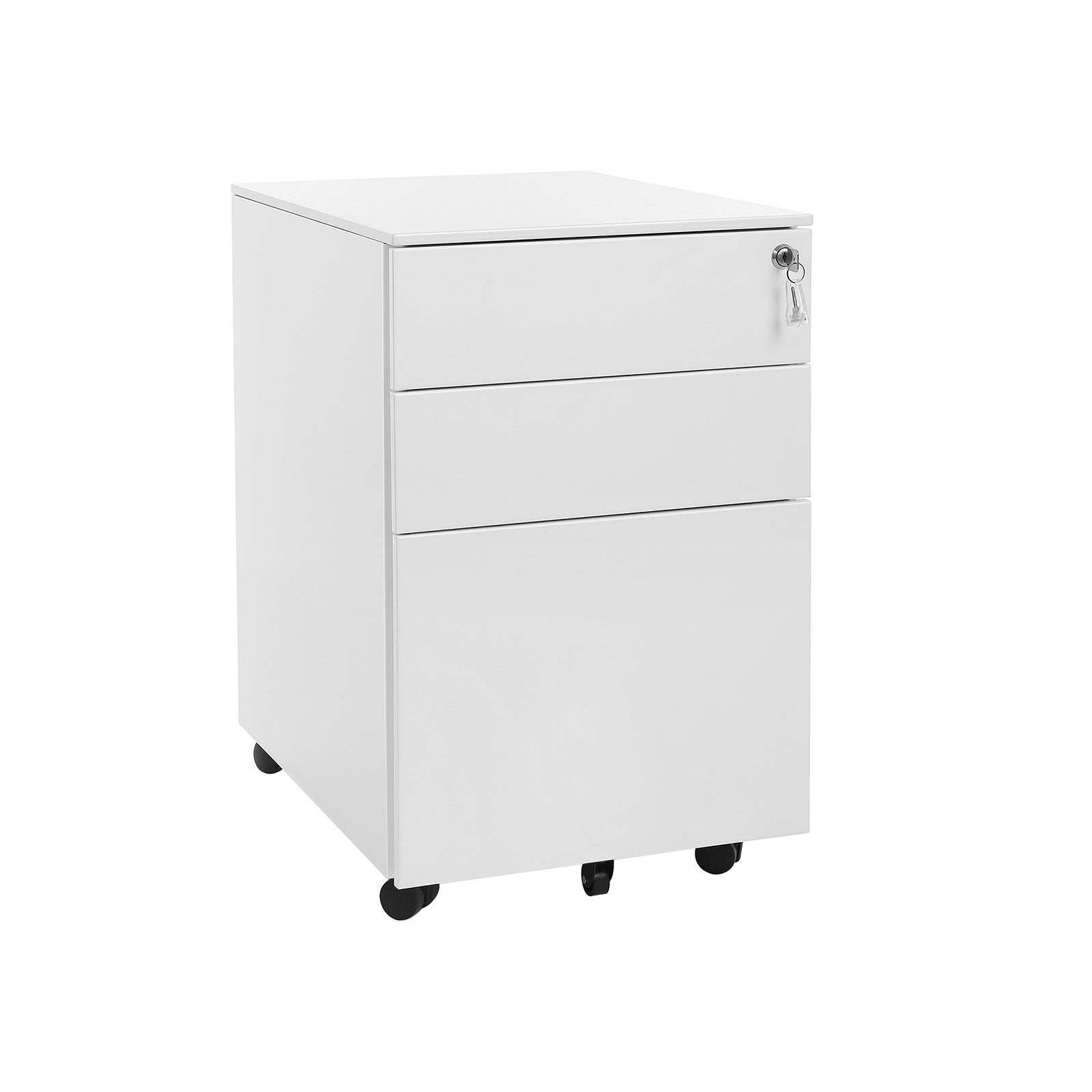 Mobile File Cabinet - Steel - Black - Lockable with Suspension File Hanging Rails