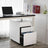 Lockable Steel File Cabinet - Steel - White - Mobile Design with 3 Drawers and Suspension File Hanging Rails