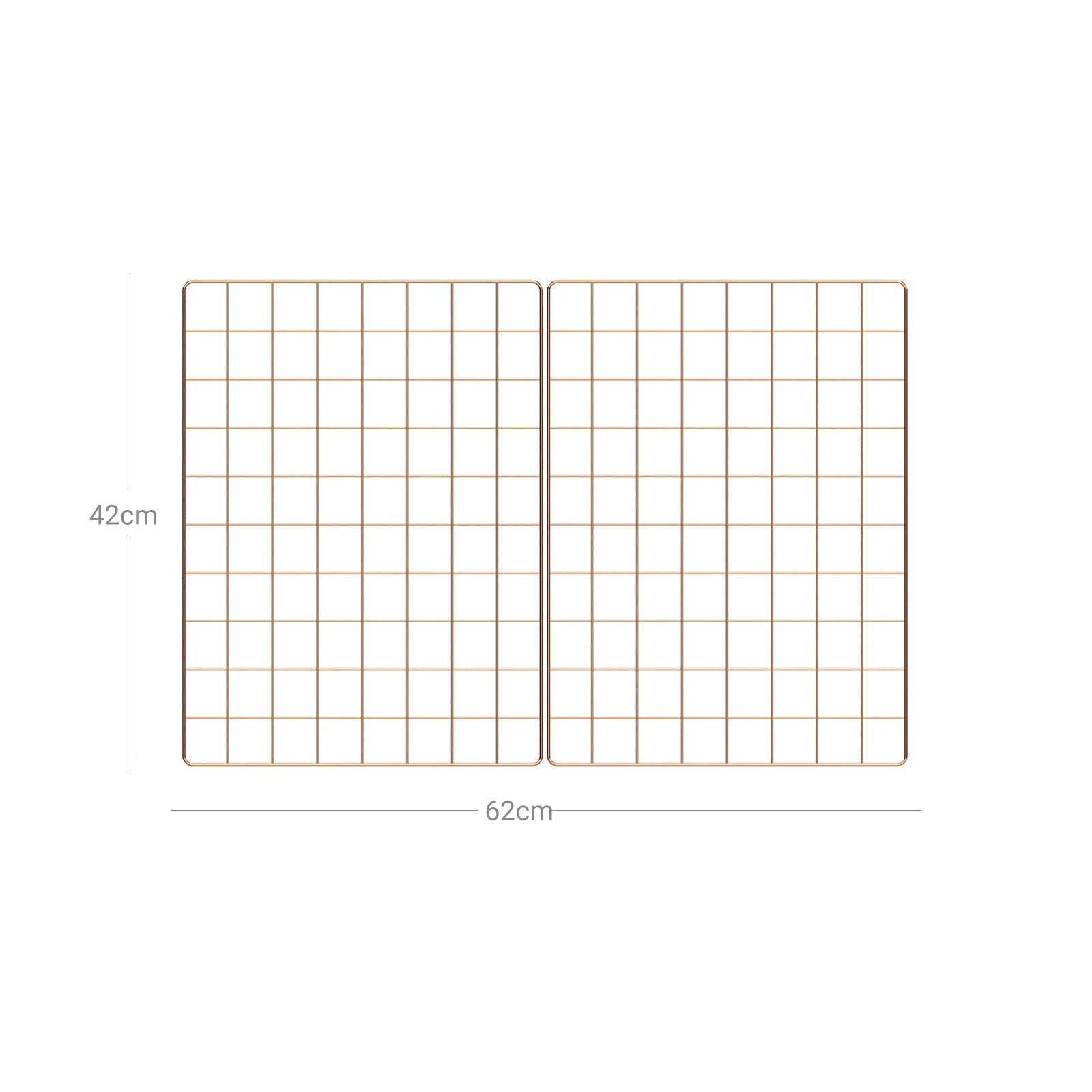 Wire Wall Grid Panel - Metal - Rose Gold - Multifunctional Photo Display Set of 2