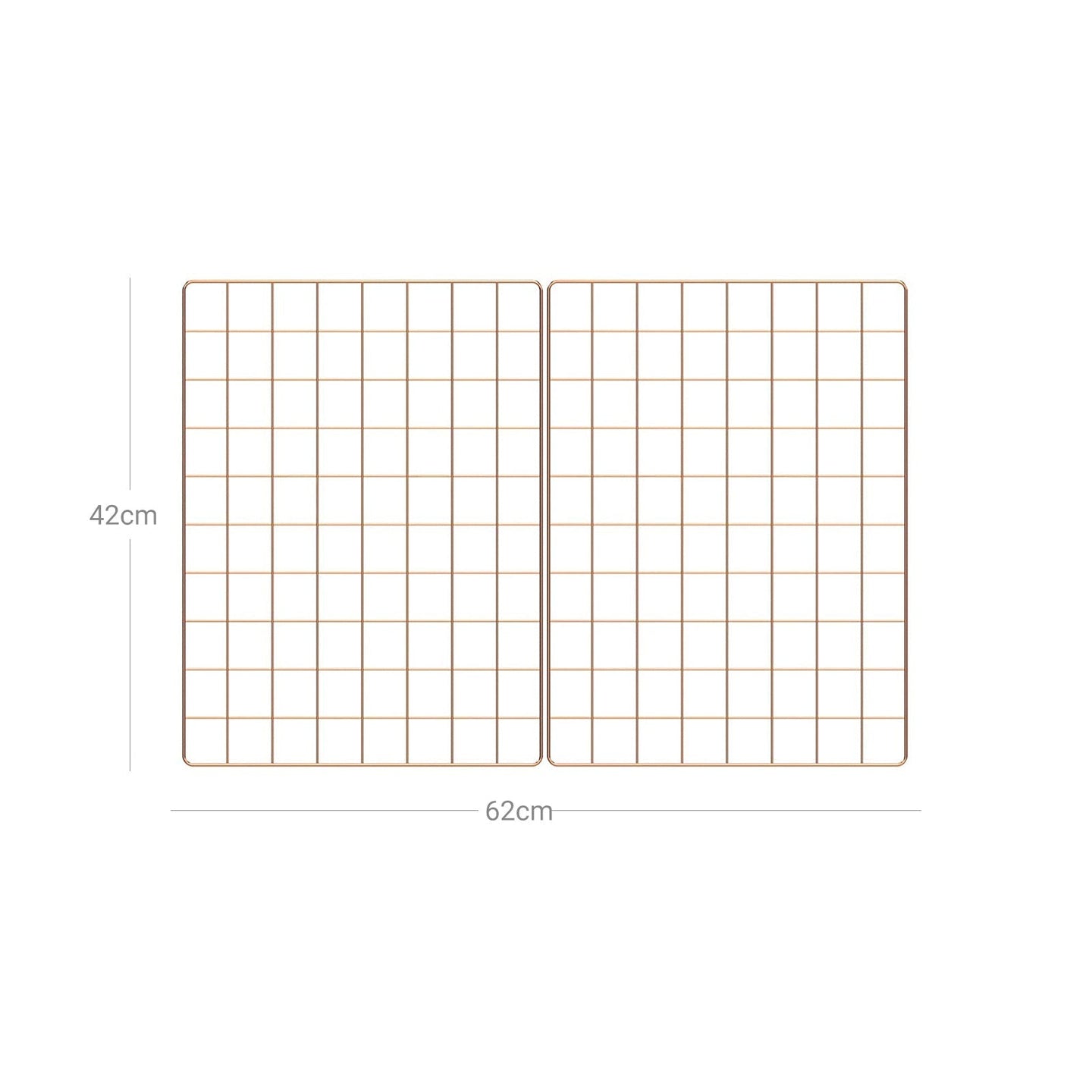 Wire Wall Grid Panel - Metal - Rose Gold - Multifunctional Photo Display Set of 2