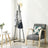 Coat Rack Stand - Beech Wood - Black and Natural Grain - 9 Hooks for Clothes
