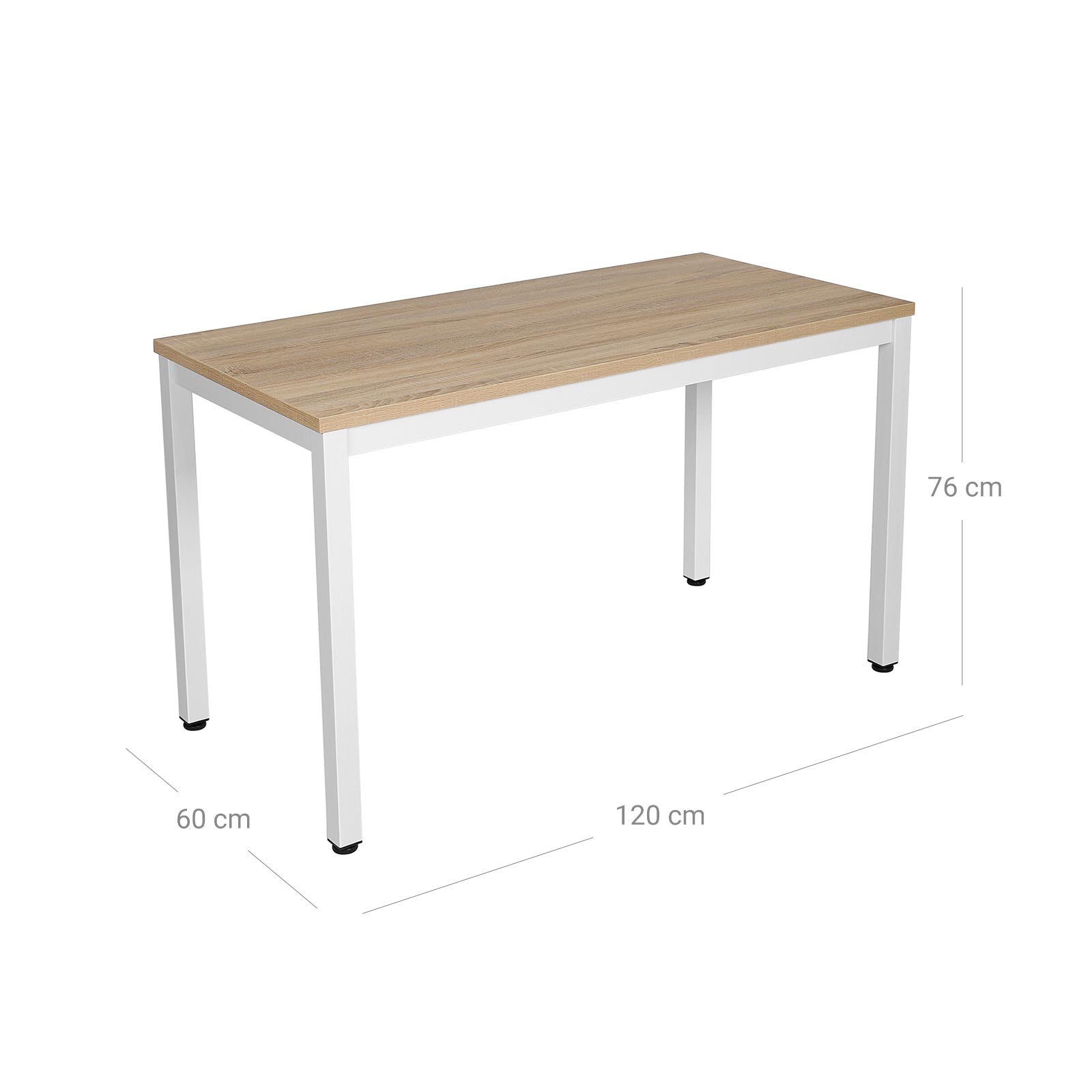 Study Table - Wood - Natural Finish - Large Surface Area with Adjustable Leveling Feet