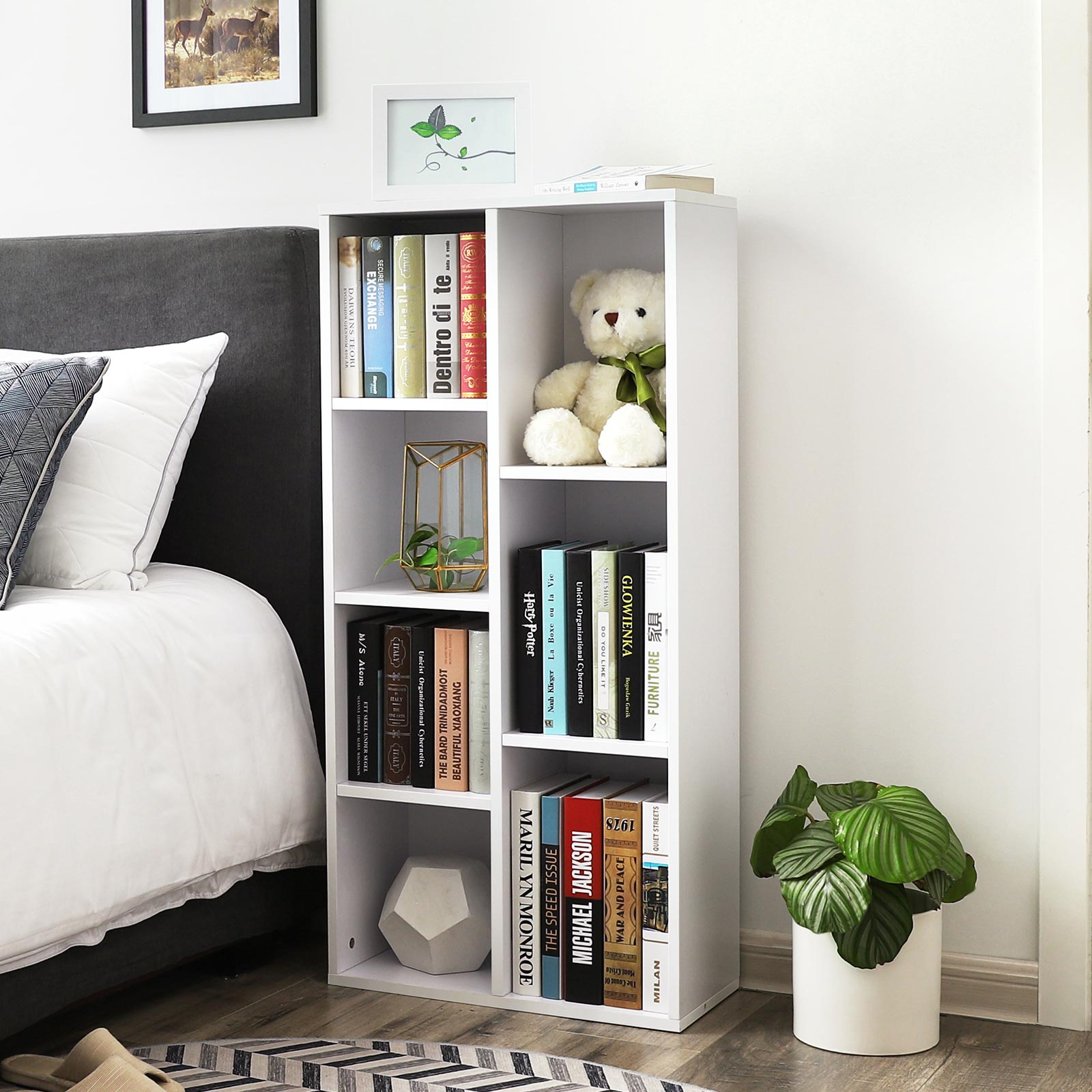 Bookcase - 7 Grid Design - Wood - Oak