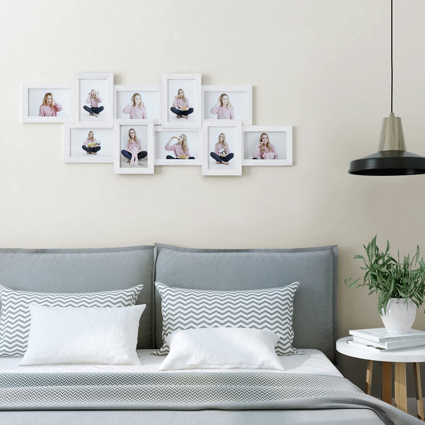 Photo Frame - White Wood Grain - Wall Mounted