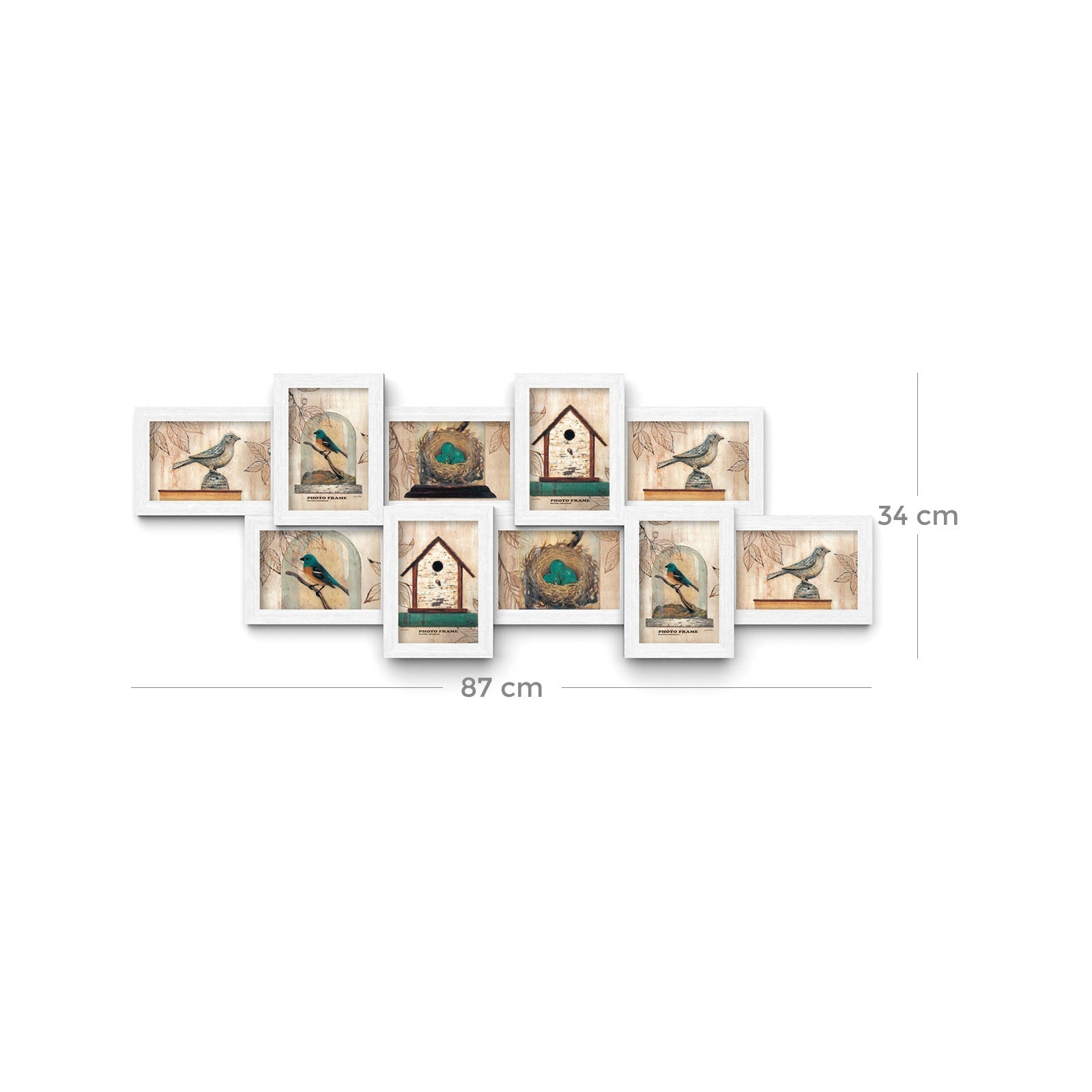 Photo Frame - White Wood Grain - Wall Mounted