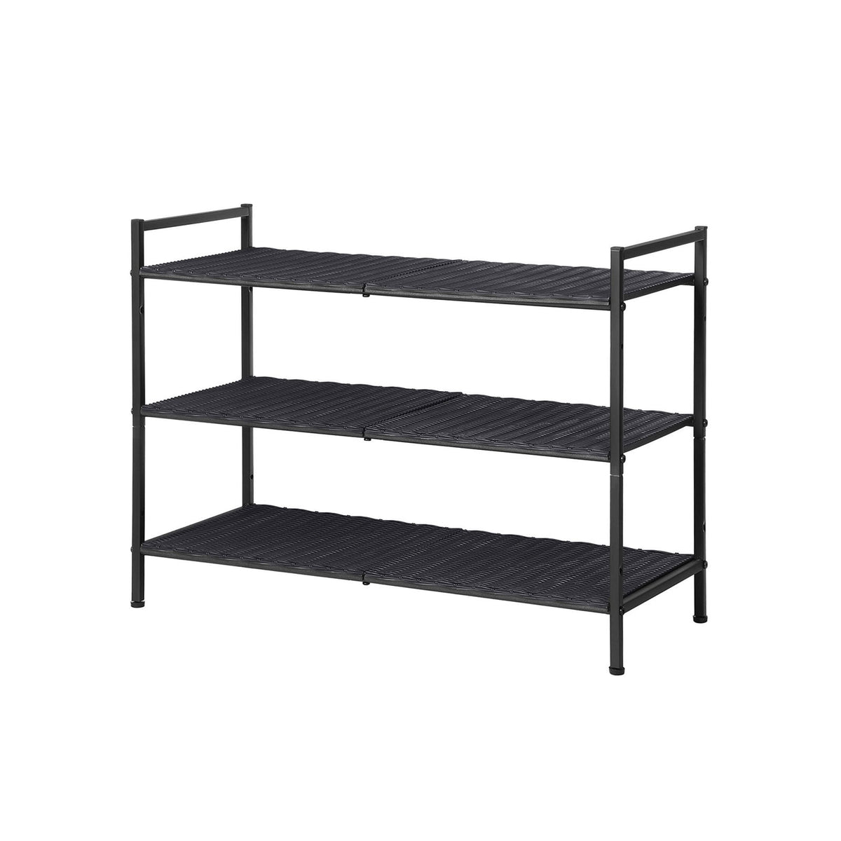 3-Tier Shoe Rack - Smoky Grey - Polyrattan