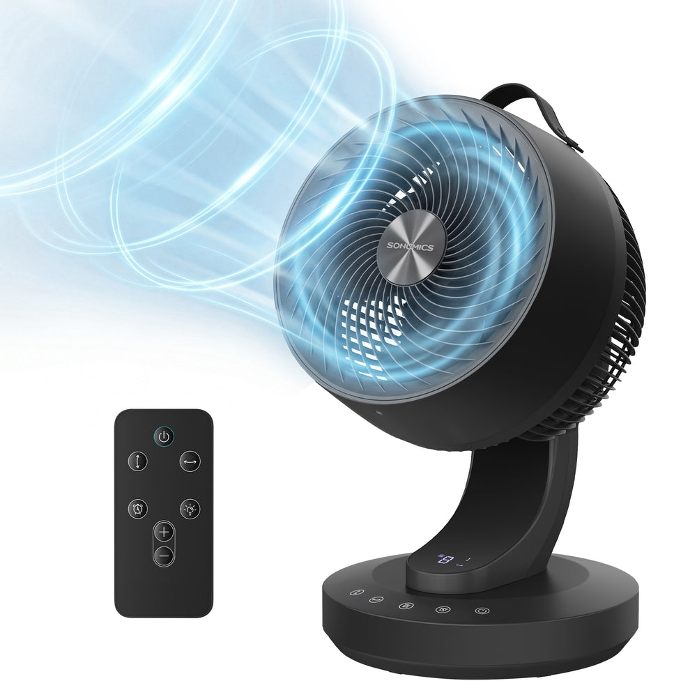 Air Circulator Desk Fan - Plastic and Steel - Ink Black